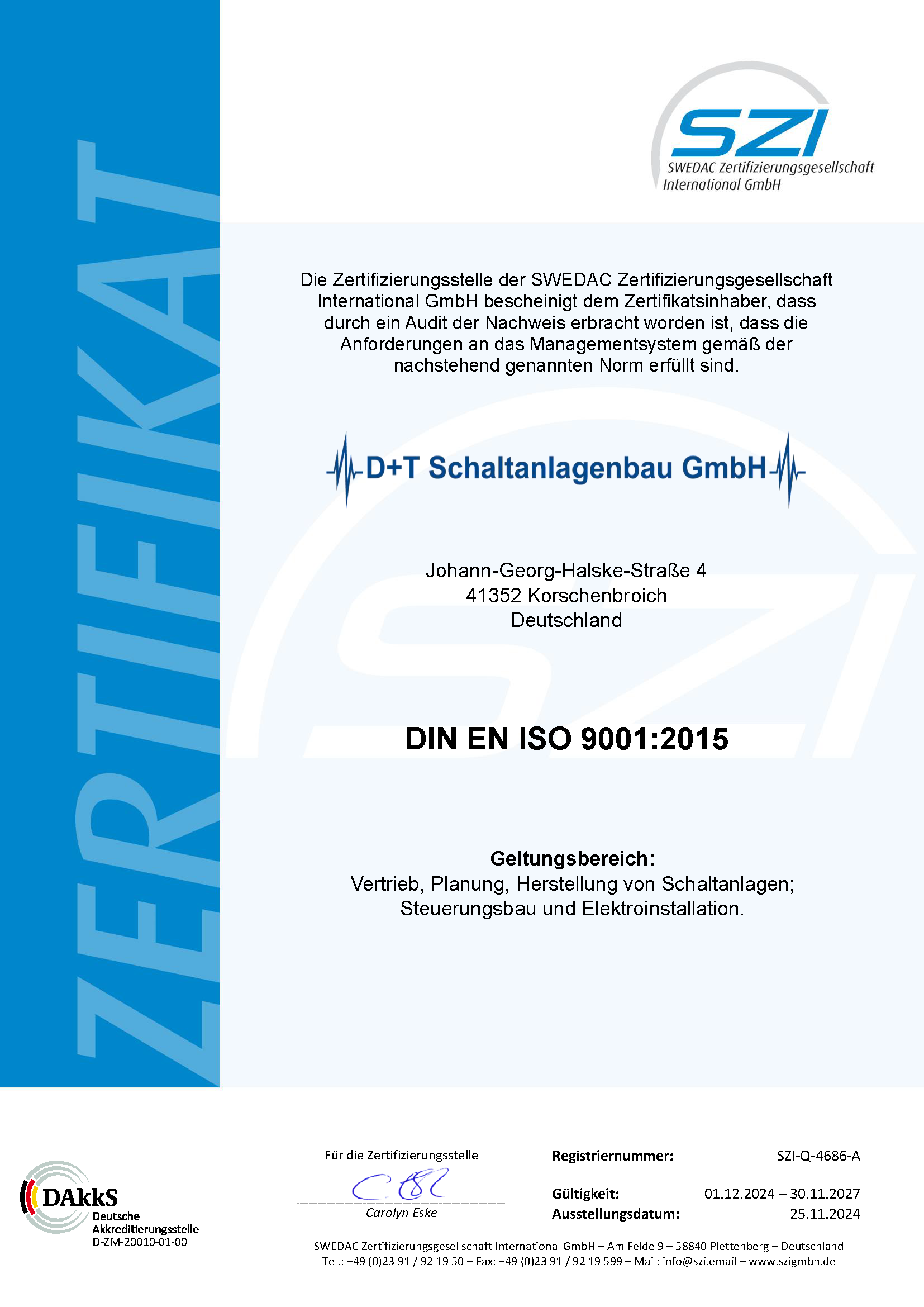 Zertifikat ISO 9001